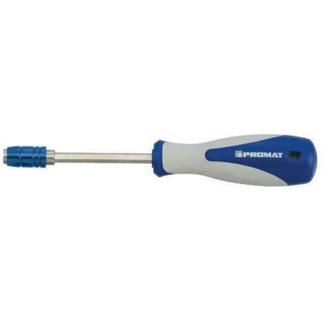 Tournevis porte embouts 1/4 po. avec porte-mèches à serr. rapide longueur des lames 100 mm Poignée bicomposant PROMAT