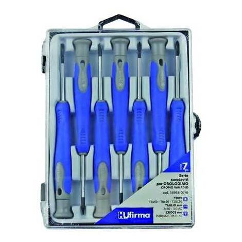 Tournevis pour Horlogers Hufirm Chrome Vanadium Sr 7 Pièces