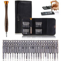 Kit Tournevis De Précision 9 Pièces - Pour Montres, Lunettes, Petits Appareils - Lames Plates Et Cruciformes, Base Pivotante