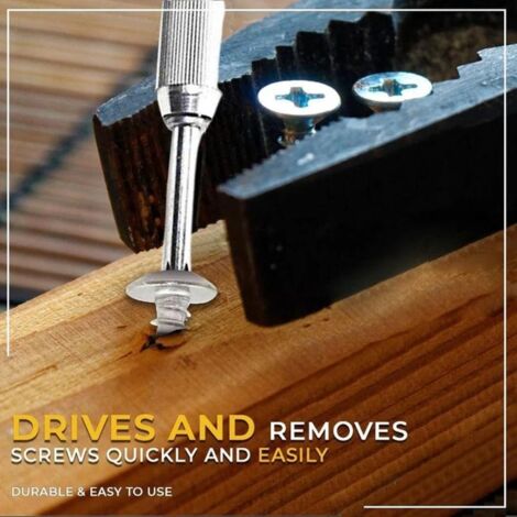 [Tournevis Ratchet] Push-Pull Spiral Ratchet Screwdriver avec 5 Embouts Remplaçables et Switch d'Adjustment