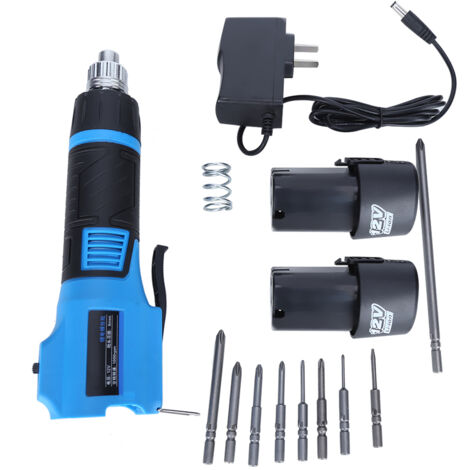 Tournevis sans fil 12V avec jeu de douilles pour meubles, batterie Li-ion incluse, chargeur 110-240V