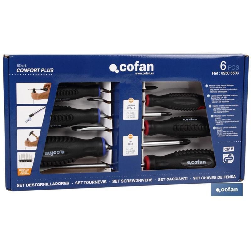 Cofan - Jeu de tournevis 6 pièces. Série 6000