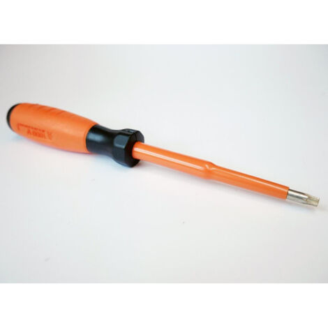 Tournevis Torx T25 5x100mm isolé 1000V lame acier chromé non-decolleté manche bi-matière vis creuses DERANCOURT