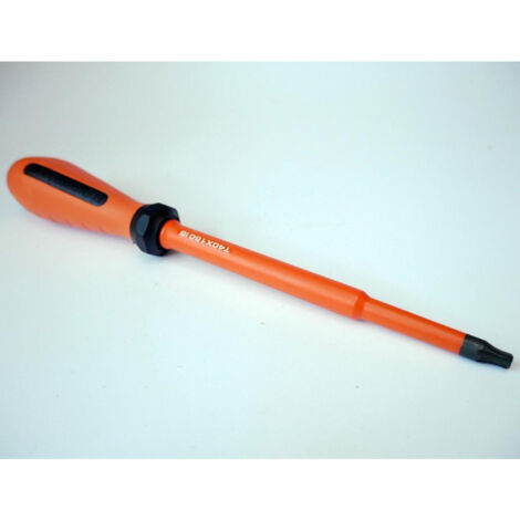 Tournevis Torx T40 7x150mm isolé 1000V orange / noir lame decolletée chromé manche bi-matière vis creuses DERANCOURT