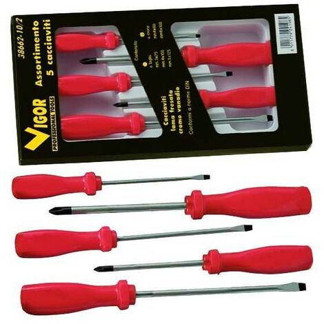 Tournevis Vigor Red-Grip Série 5 Pièces