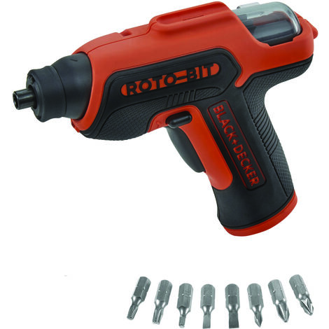 Black & Decker – Visseuse électrique 3.6V avec batterie lithium 1.5Ah – Couple 5Nm – Vitesse 180 tr/min – Coffret métal avec 8 embouts