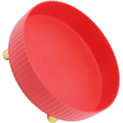 Tourniquet de Rangement Rotatif 360° - Organisateur pour Épices et Cosmétiques - Plateau Tournant Rouge pour Cuisine et Armoire