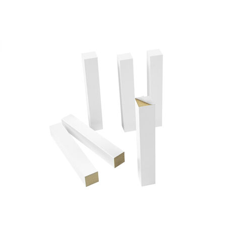 Tours d'angle universelles blanc - angle intérieur, extérieur, connecteurs pour plinthes: 6 tours d'angle - 18x18x120mm, feuilleté blanc (sans chanfrein)