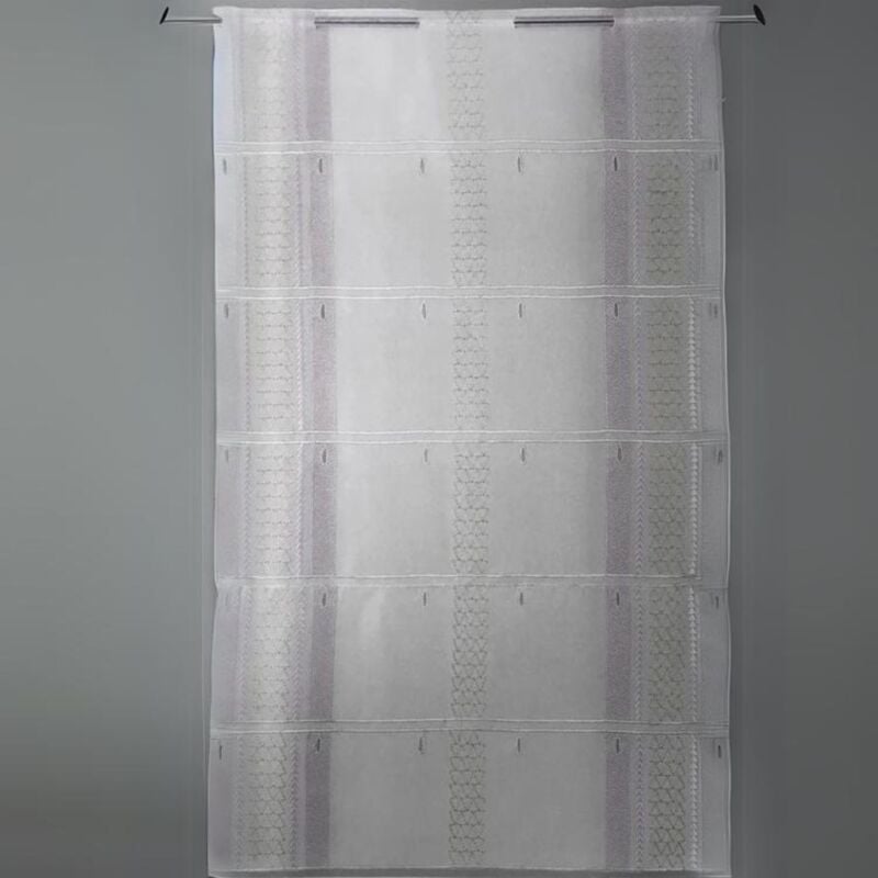 Modulable droit en étamine à motifs géométriques Gris clair 0.58x2.2 m