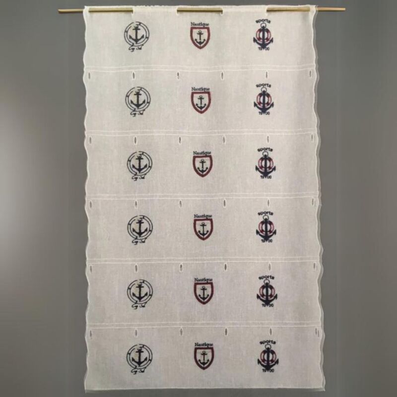 Modulable brodé "Ancre marine" Blanc 0.58x0.9 m