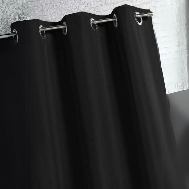 Rideau d'extérieur en tissu déperlant Noir 140x260 cm