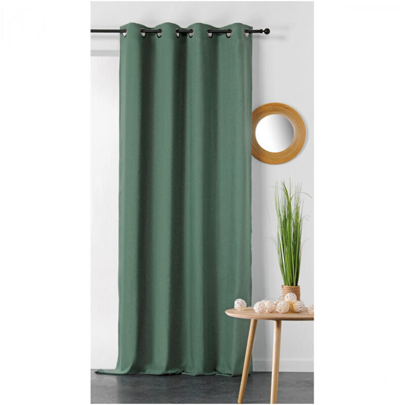 Rideau en coton et chanvre Vert 135x240 cm