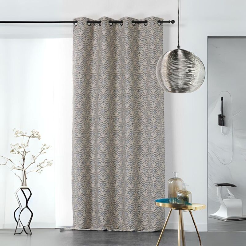 Rideau art décoratif en jacquard Bleu 140x245 cm