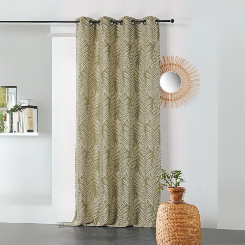Rideau imprimé feuille de palmier Vert 140x240 cm