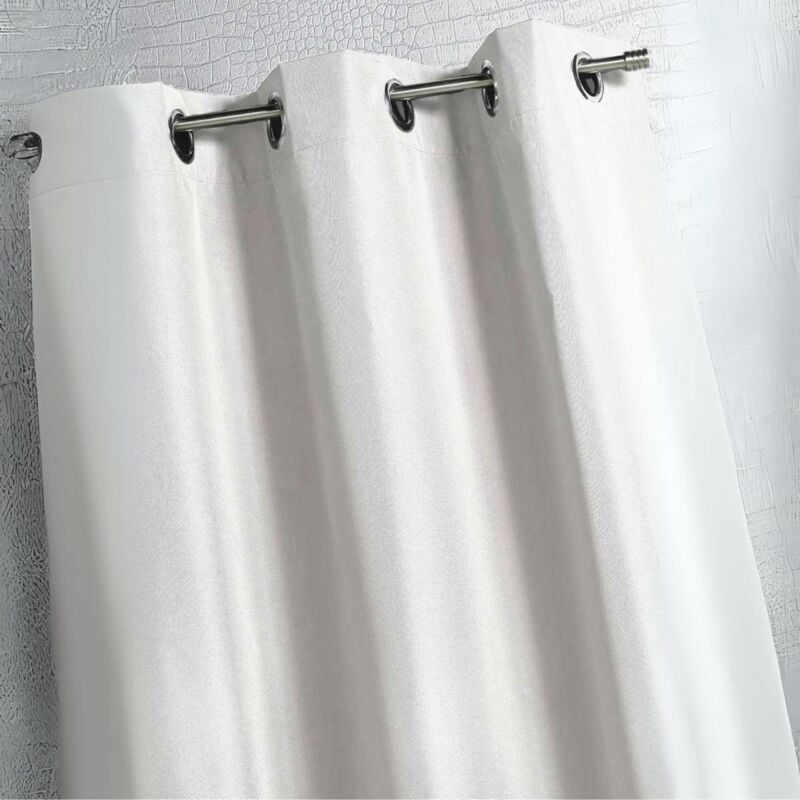 Rideau d'extérieur en tissu déperlant Blanc 140x260 cm