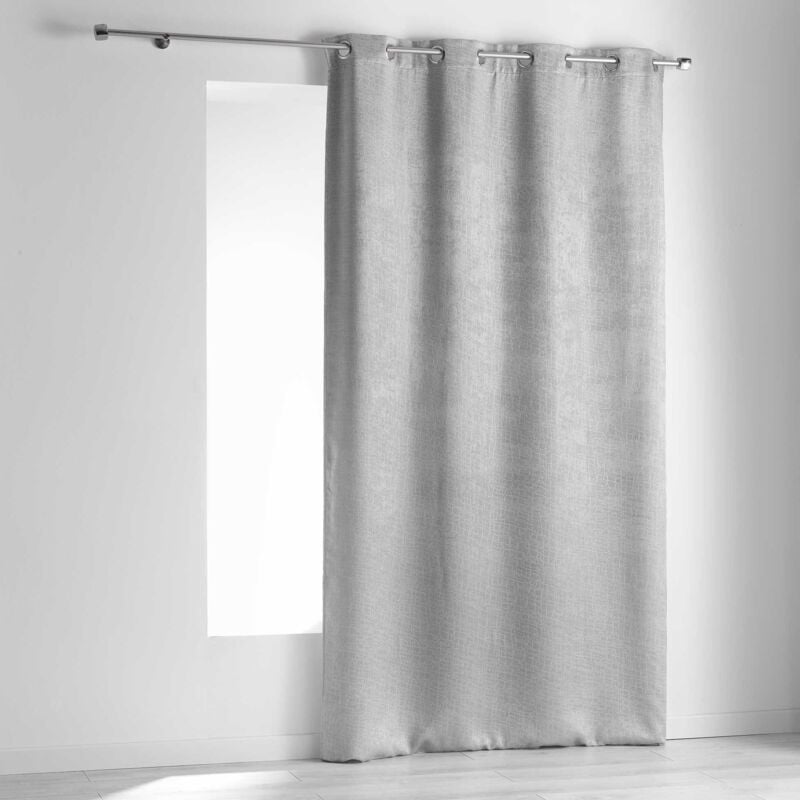 Homemaison - Rideau Occultant - Effet Velours 'Peau' Gris clair 140x240 cm