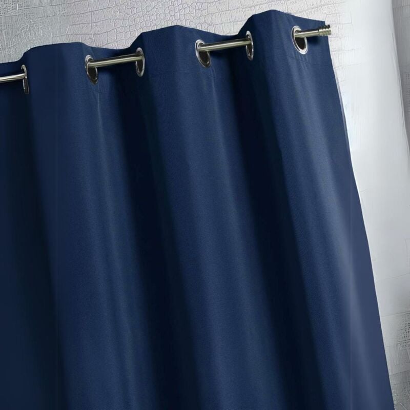 Homemaison - Rideau d'extérieur en tissu déperlant Bleu Marine 140x260 cm