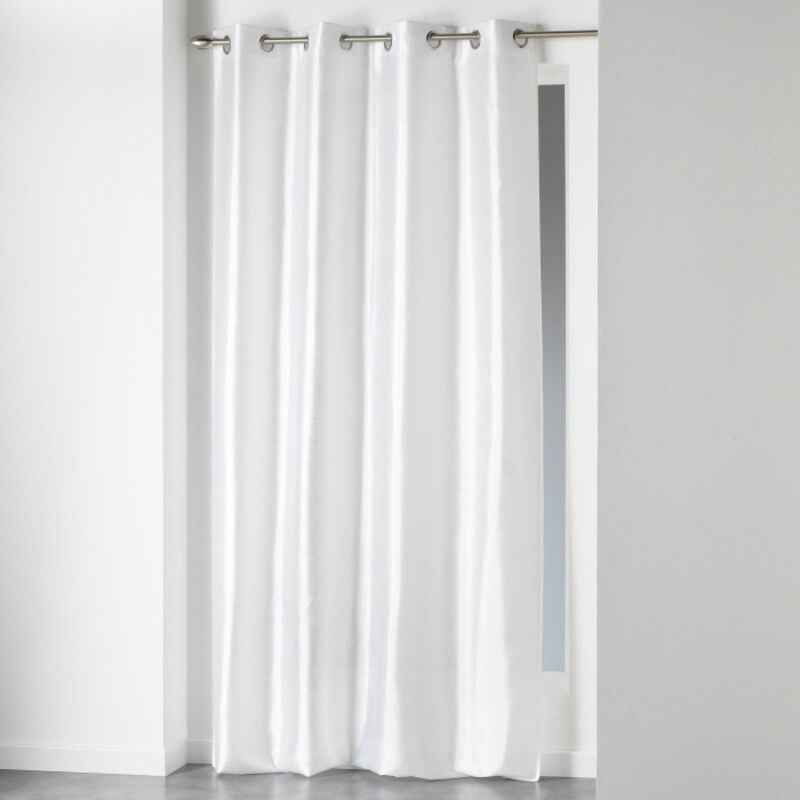 Rideau à oeillets - Shantung - 140 x 240 cm - Polyester - Blanc - Livraison gratuite