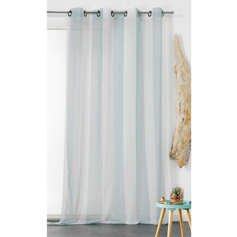 Voilage à rayures verticales colorées Bleu ciel 160x280 cm