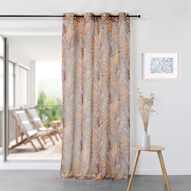 Voilage esprit paradisiaque Taupe 150x265 cm