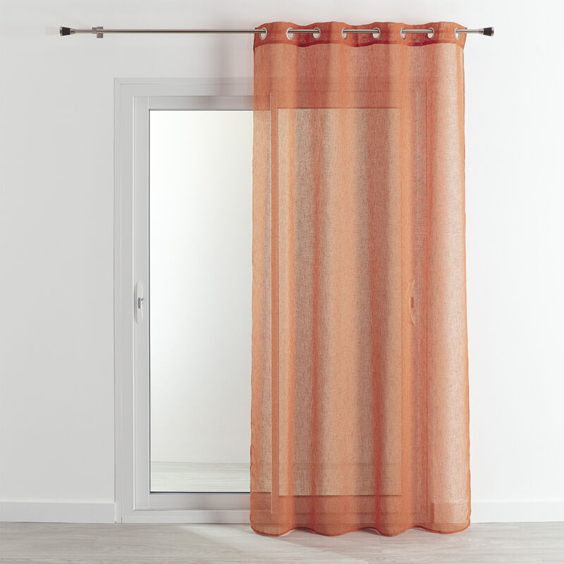 Voilage - Effet lin fluide Terracotta 140x240 cm