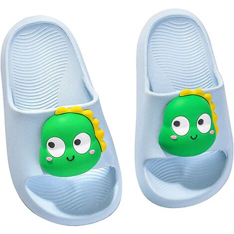 Tout-petits garçons et filles toboggan sandales antidérapant été plage eau chaussures enfants douche piscine pantoufles Blue150