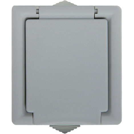 TOUT TEMPS Enchufe schuko IP44 Gris