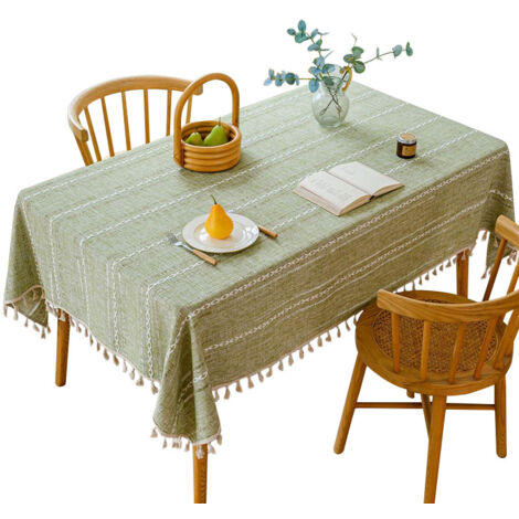 Tovaglia 90x140 cm Tovaglia rettangolare in cotone e lino Tovaglia antipolvere per la copertura del tavolo da pranzo della cucina per feste