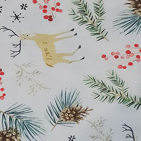 Tovaglia antimacchia natalizia per tavolo quadrato 140x300 da 10 posti decorazioni addobbi di natale casa in festa elegante - decori: decoro 2
