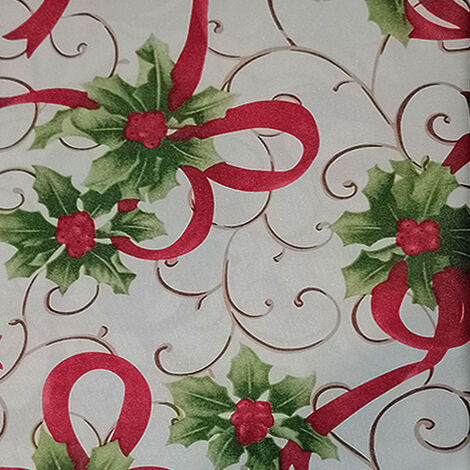 Tovaglia antimacchia natalizia per tavolo quadrato 140x300 da 10 posti decorazioni addobbi di natale casa in festa elegante - decori: decoro 5