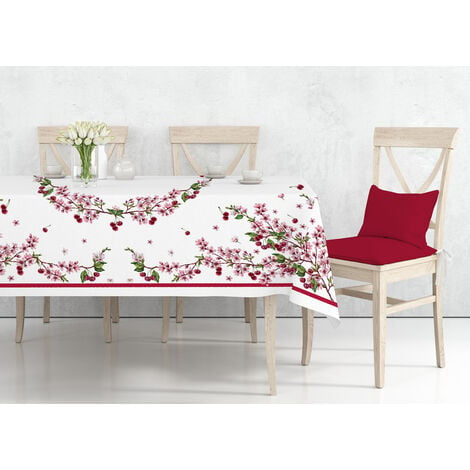 Tovaglia miros “Fiori rosa 140x180cm rosa in cotone stile