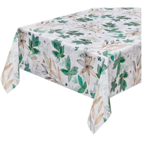Tovaglia Cucina Moderna Antimacchia Plastificata Cerata Copritavolo Fiori Stilizzati - 140x200 Cm
