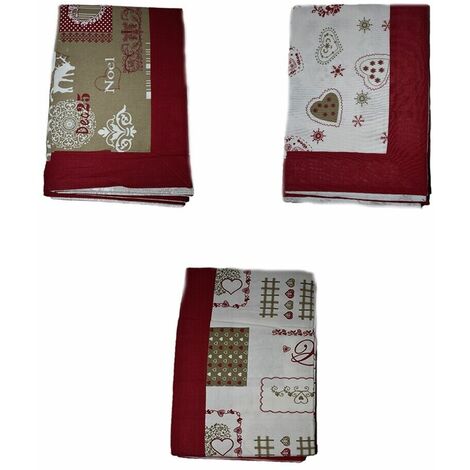 Tovaglia da tavola in cotone 140x180 per 6 posti natalizia decorazioni di natale casa elegante rettangolare idea regalo - MISURA: Decoro 3
