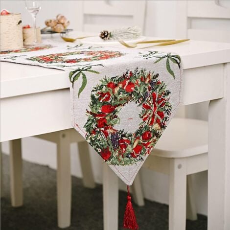 Tovaglia di Natale, tovaglia per decorazioni da tavola di Natale, decorazione da tavola di Natale, runner da tavola di Natale, tovaglia lunga 1,8 m, decorazioni natalizie, per decorazioni da tavola di