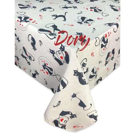 TOVAGLIA DORY GATTI DISEGNO gatto NERO in cotone Cm. 140x180 x6 persone