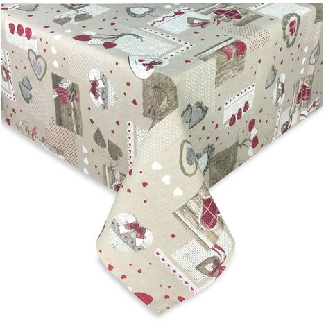 TOVAGLIA DORY tirolese CUORE HOLLY in cotone Cm. 140x180 x6 persone