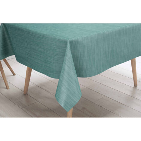 Tovaglia LIMA Acqua Marina – Tela Cerata Plastificata PVC Lavabile Antiscivolo – Made in Italy Cm.140x300 x18 persone