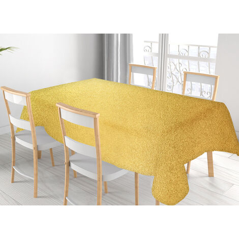 Tovaglia Natalizia Antimacchia Plastificata PVC Glitter Oro Proteggi Tavolo Natale, misura140x500coloreGlitter Oro