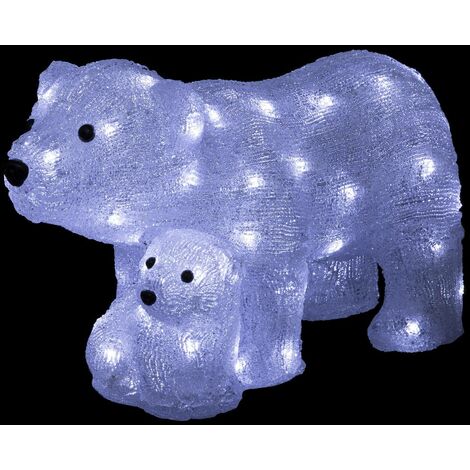 Decorazione orso luminoso in acrilico con 30 led interno/esterno Cm.  34x17x21