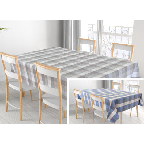 Tovaglia Per Salotto Cucina Tavolo 100% Cotone Made In Italy Country RP, misura140x140coloreBlu