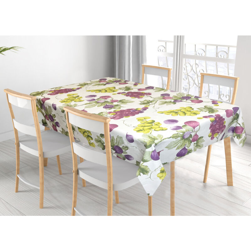 Tovaglia Per Salotto Cucina Tavolo 100 Cotone Made In Italy Uva E F...