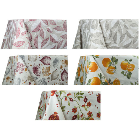 Tovaglia Per Salotto Cucina Tavolo In Cotone Made In Italy Fantasia Melograno, misura140x140coloreMelograno