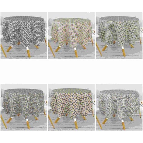 TOVAGLIA POLICOT ANNI 70  TONDA 160CM 6 COLORI ASSORTITI