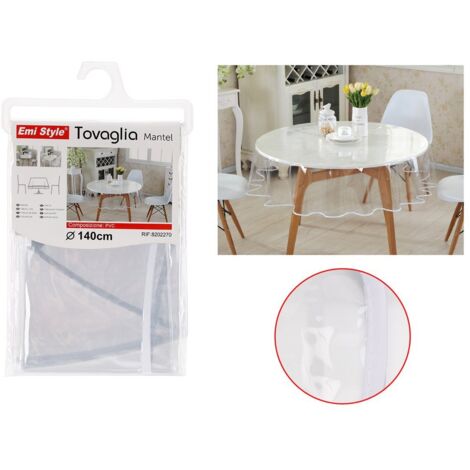 Tovaglia PVC Impermeabile Trasparente Rotonda Diametro 140cm