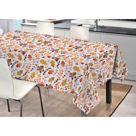 Tovaglia Tavolo Cucina Copritavola Digitale 100% Cotone Foglie Al Vento SV, misura145x250coloreFoglie Al Vento
