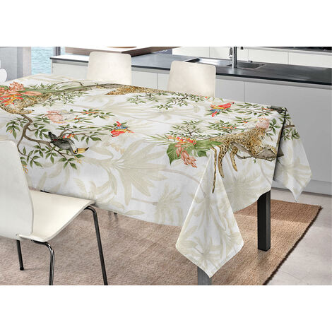 Tovaglia Tavolo Cucina Copritavola Digitale 100% Cotone Leopardi SV, misura145x250coloreLeopardi