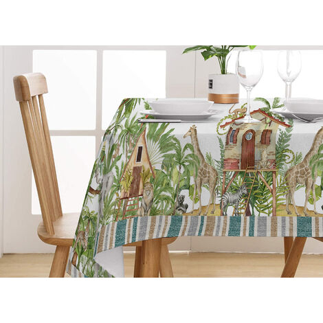 Tovaglia Tavolo Cucina Copritavola Digitale 100% Cotone Savana SV, misura145x250coloreSavana