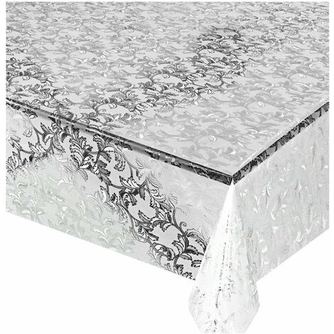 Tovaglia Trasparente Antimacchia Moderna Plastificata Lucida Copritavolo Pvc Dis.19 - 140x300 cm