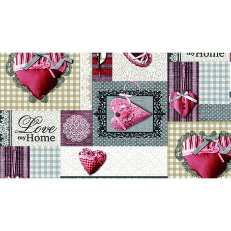 TOVAGLIATO IN PVC FANTASTIK CUORI 1056-3  Rotolo cm.140 (H) x 20 mt (L)
