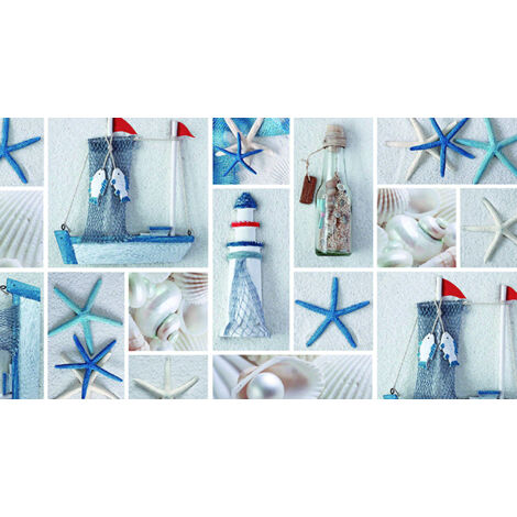TOVAGLIATO IN PVC FANTASTIK FARO MARE 708-1  Rotolo cm.140 (H) x 20 mt (L)
